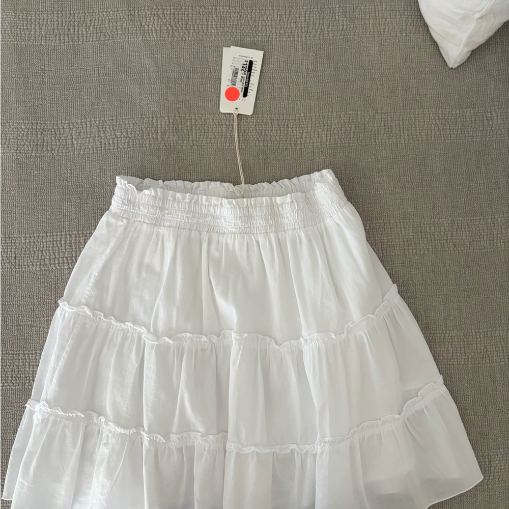 White Tiered Circle Skirt - Unbranded